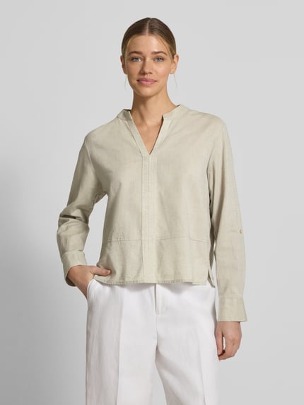 OPUS Bluzka o kroju regular fit z dekoltem w serek model 'Feleen' Jasnozielony 4