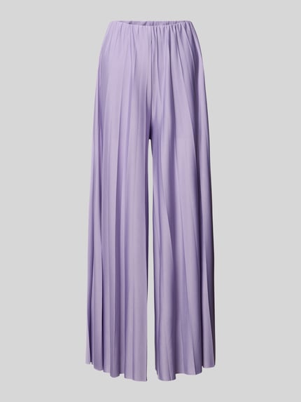 Produktfoto, Wide Fit Stoffhose in Falten-Optik Modell 'Samantha' von GUIDO MARIA KRETSCHMER WOMAN in fliederfarben, elastischer Bund, Bundweite 36 cm, Innenbeinlänge 75 cm, weiche Textur