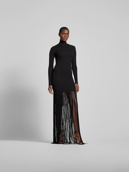 Nanushka Maxi-jurk met franjes Zwart - 4