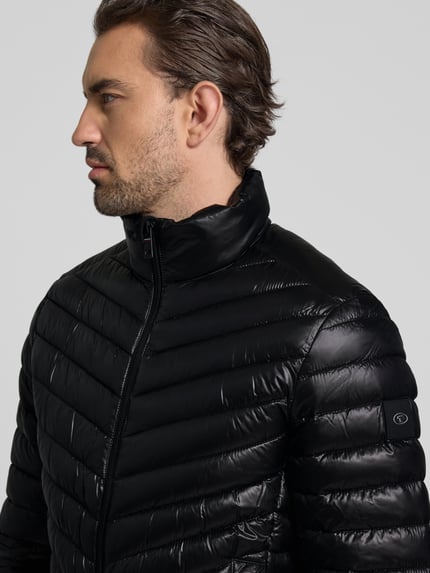 Tom Tailor Kurtka pikowana o kroju regular fit z detalami z siateczki Czarny 3