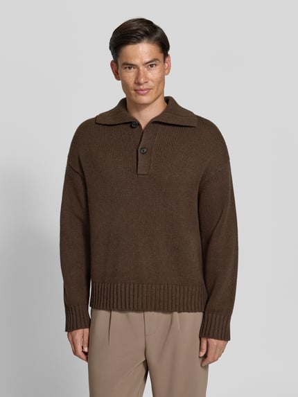 Selected Pullover mit Polokragen Schoko 4