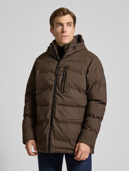 camel active Parka met capuchon en klepzakken, model 'TEXXXACTIVE' Donkerbruin - 4
