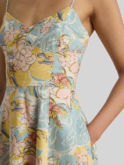 Lauren Ralph Lauren Nauwsluitende midi-jurk van puur linnen Pastelgeel - 3