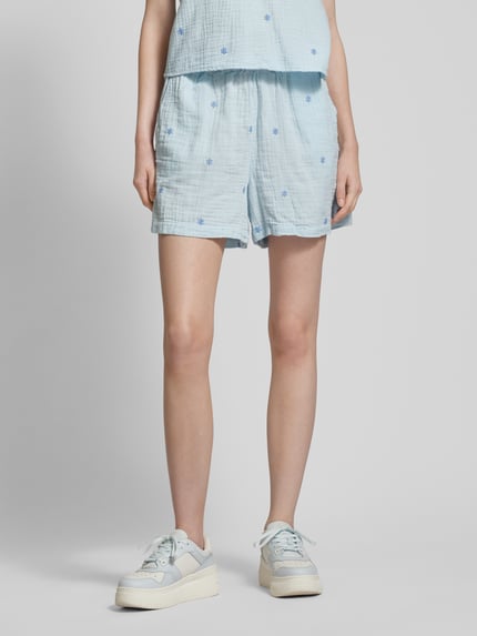 PIECES High Waist Shorts mit elastischem Bund Modell 'MAYA' Hellblau 4