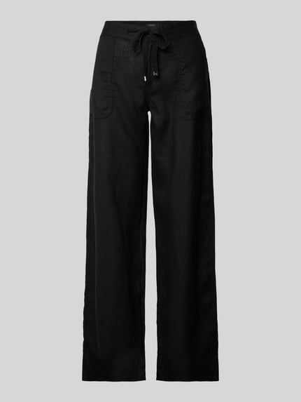 Lauren Ralph Lauren Loose Fit Leinenhose mit elastischem Bund Modell 'JOVONIE' Dunkelblau 2