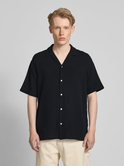 JACK & JONES Koszula casualowa o kroju relaxed fit z wykładanym kołnierzem Czarny 4