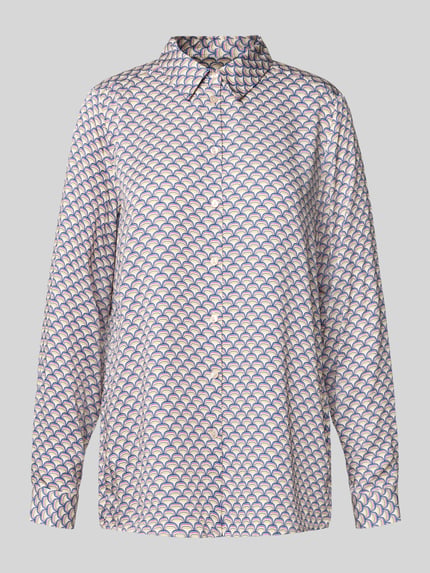 Milano Italy Regular fit overhemdblouse met platte kraag Bleu - 2