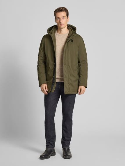 Blauer USA Daunenjacke mit Kapuze Modell 'CHESTER' Oliv 1