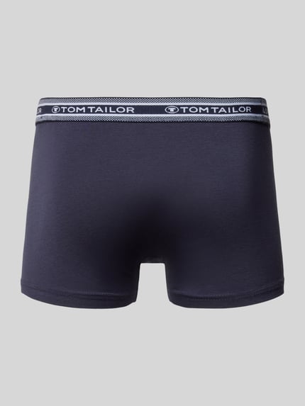 Tom Tailor regular fit trunks in set van 5 van zachte katoen met elastisch label in band Rood - 3