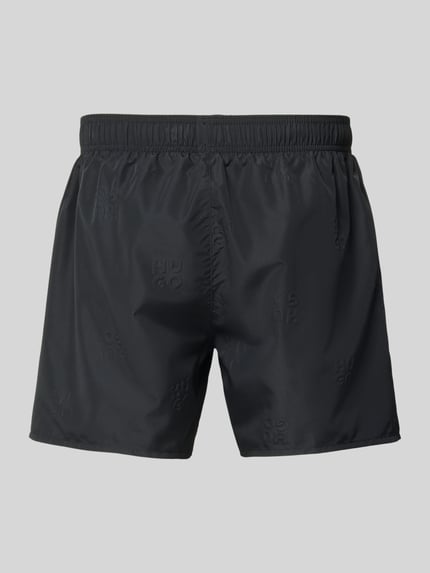 HUGO Badehose mit Allover-Muster Modell 'TONAL_LOGO' Black 3