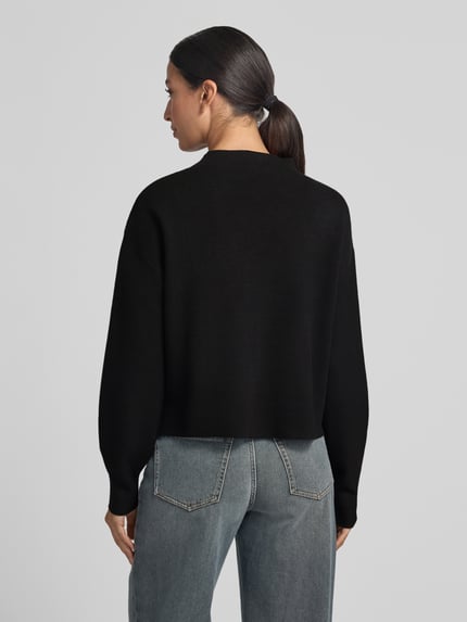 OPUS Regular Fit Strickpullunder Modell 'Punus' mit Mock Neck Black 5