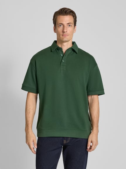 Lindbergh Koszulka polo o kroju oversized z kołnierzykiem polo i detalem z logo Zielony 4