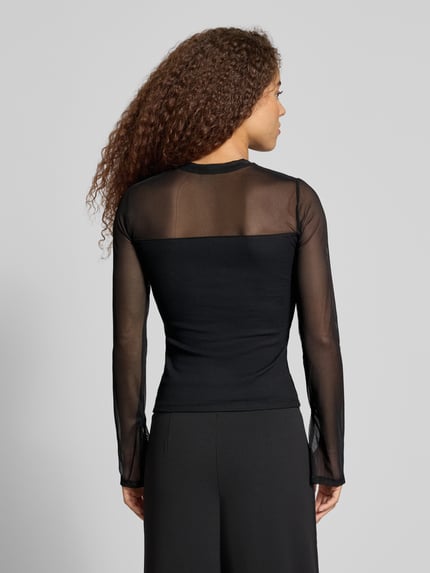 NOISY MAY® Bluzka z długim rękawem o kroju slim fit z elastycznej mieszanki materiałów Czarny 5
