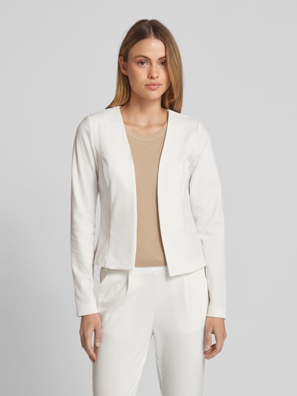 ICHI Regular fit blazer met opengewerkte voorkant, model 'KATE' Wit - 4