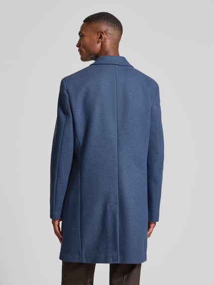 MCNEAL Regular fit lange wollen jas met reverskraag Blauw - 5