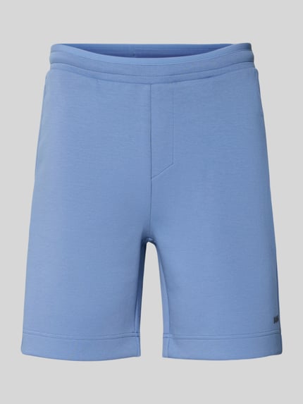 Produktfoto, Regular Fit Sweatshorts aus Baumwoll-Mix Modell 'JT_GLOBE' von BOSS Green in Hellblau, unifarben, sichtbare Nähte, sportliche Sweat-Textur