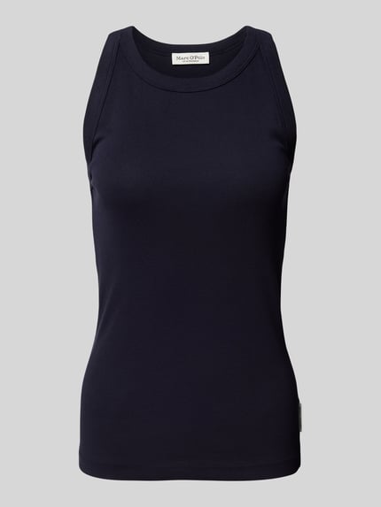 Marc O'Polo Top o kroju shaped fit z prążkowanego dżerseju z okrągłym dekoltem Granatowy 2