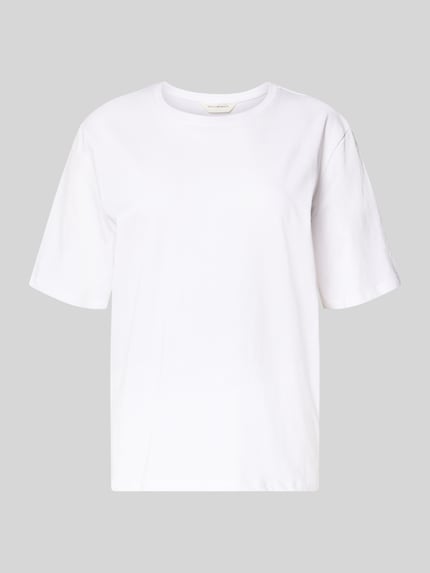 Produktfoto, Relaxed Fit T-shirt met ronde hals model 'Jeanitta' van MSCH Copenhagen, puur katoen, dames, ruglengte maat XS/S 58 cm, wit