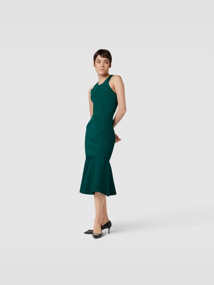 Victoria Beckham Midijurk in glanslook Donkergroen - 1