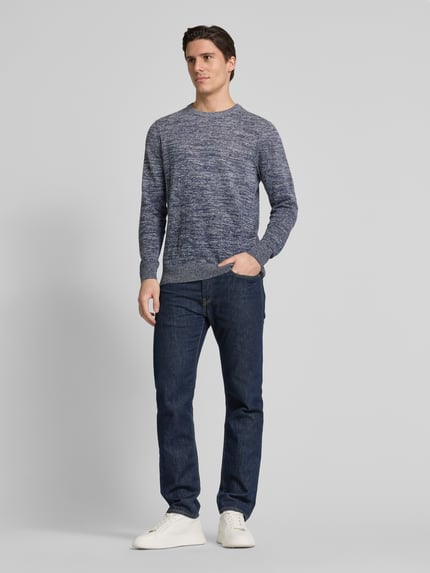 Tommy Hilfiger Strickpullover mit Leinen-Anteil Marine 1