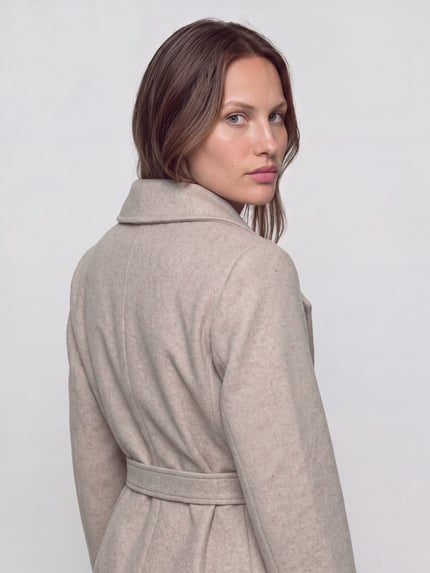 ONLY Mantel mit Bindegürtel Modell 'ONLTRISH' Beige 3