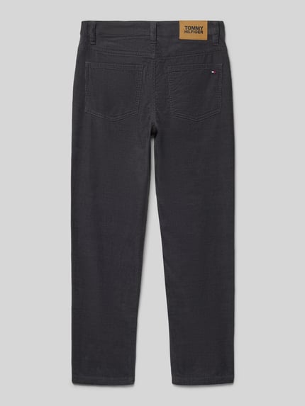 Tommy Hilfiger Teens Straight fit corduroy broek van puur katoen Grafiet - 3