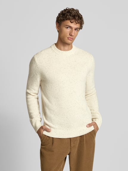 Christian Berg Men Sweter z dzianiny z mieszanki wełny  Złamany biały 4