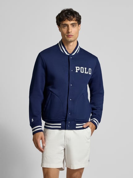 Polo Ralph Lauren College-Jacke mit Label-Stitching und Eingrifftaschen Marine 4