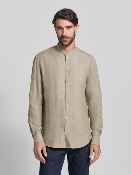 Emporio Armani Regular Fit Freizeithemd im langärmeligen Design Khaki 4