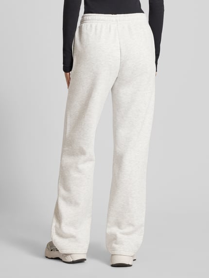Gina Tricot Spodnie dresowe o kroju straight fit z tunelem Jasnoszary melanż 5