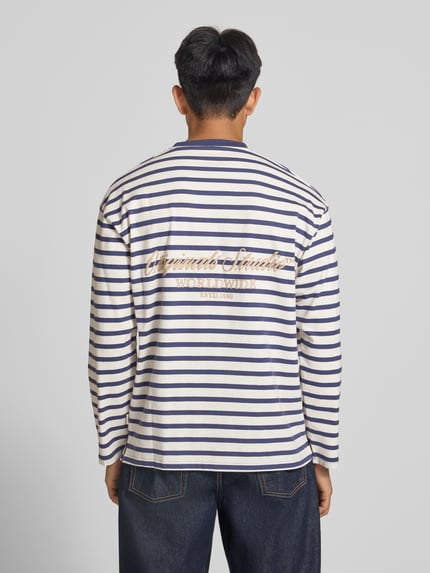 JACK & JONES Regular Fit Longsleeve aus reiner Baumwolle mit Streifenmuster Blau 5