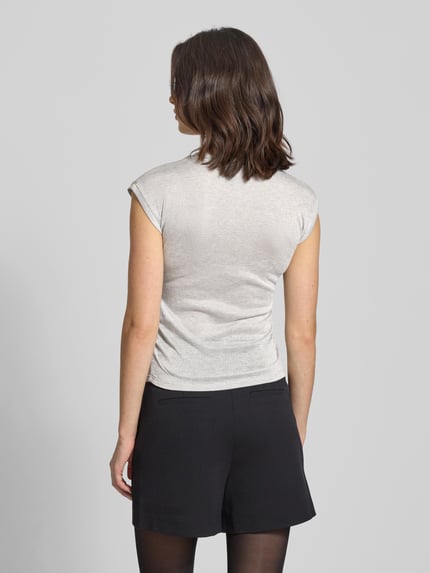 VERO MODA Slim Fit T-Shirt aus Viskose-Mix Modell 'SARAH' Hellgrau 5