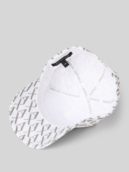Armani Exchange Czapka z daszkiem ze wzorem z logo Biały 2