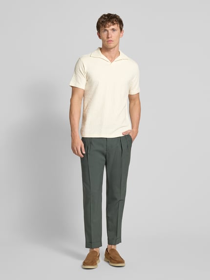 Selected Koszulka polo o kroju regular fit z mieszanki bawełny Złamany biały 1