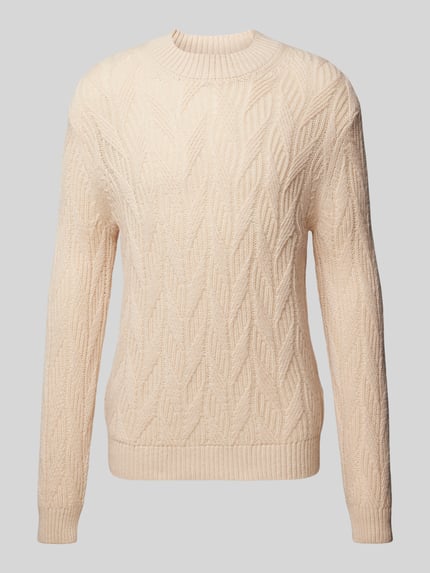 Selected Oversize sweter z dzianiny, mieszanka wełny, model 'CARIS' Złamany biały 2