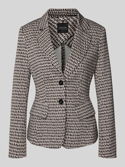 Marc Cain Slim Fit Blazer mit Reverskragen Mittelgrau 2