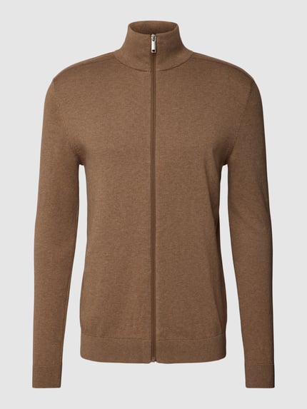 Selected Strickjacke mit Stehkragen Modell 'BERG' Sand Melange 2