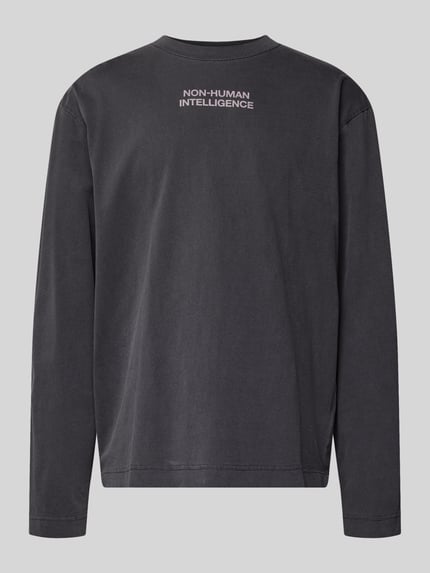 Produktfoto, Sweatshirt met ronde hals model 'Ryan' van Wood Wood, puur katoen, los model, kleur donkergrijs, ruglengte 72 cm, mouwlengte 63 cm