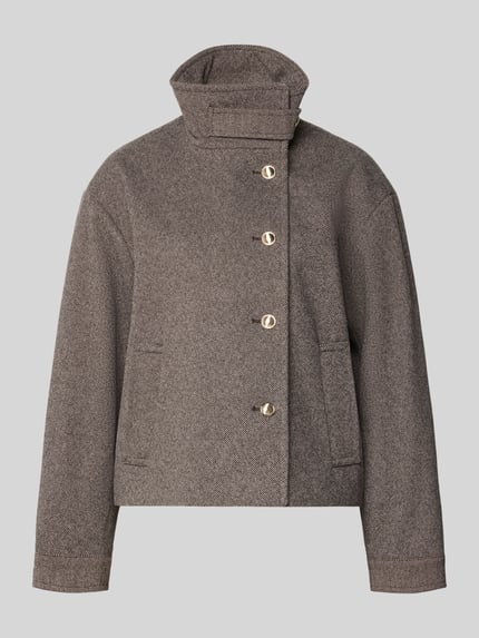 VERO MODA Teddyjacke mit Stehkragen Modell 'VMVIVIANNE' Schoko 1