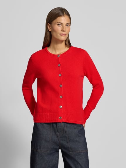 Christian Berg Woman Cardigan aus Wolle mit Rundhalsausschnitt Rot 4