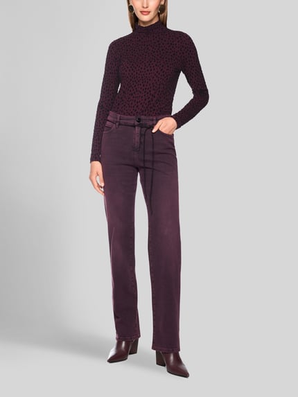 Marc Cain Langarmshirt mit Mock Neck Bordeaux 1
