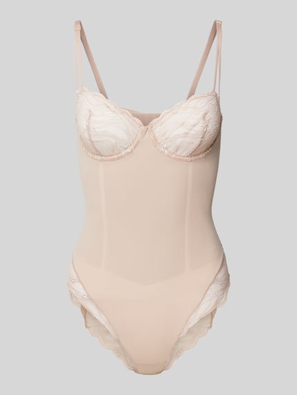 Calvin Klein Underwear Body mit Spitzenbesatz Beige 1