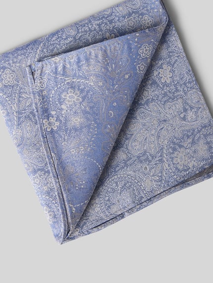 Prince Bowtie Fliege und Einstecktuch im Set aus reiner Seide Bleu 3
