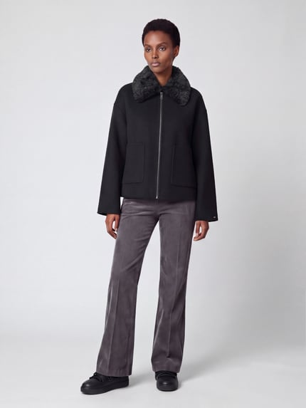Tommy Hilfiger Regular Fit Blouson mit Webpelzkragen Black 1