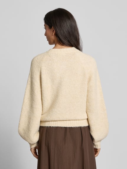 FREE/QUENT Gebreid jack met ronde hals, model 'Luisa' Beige - 5
