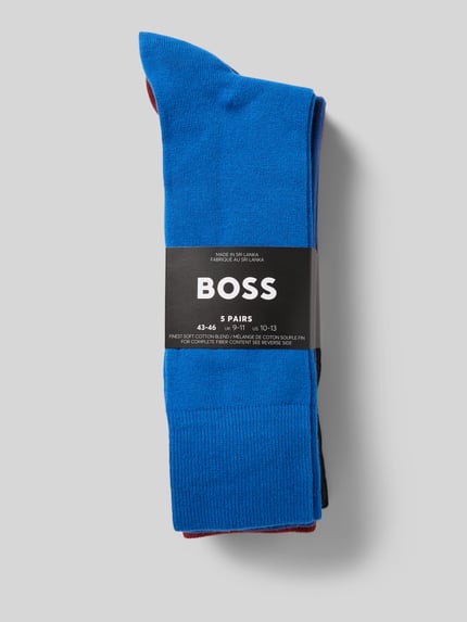 BOSS Kousen van katoenmix in een set van 5 paar Rood - 3