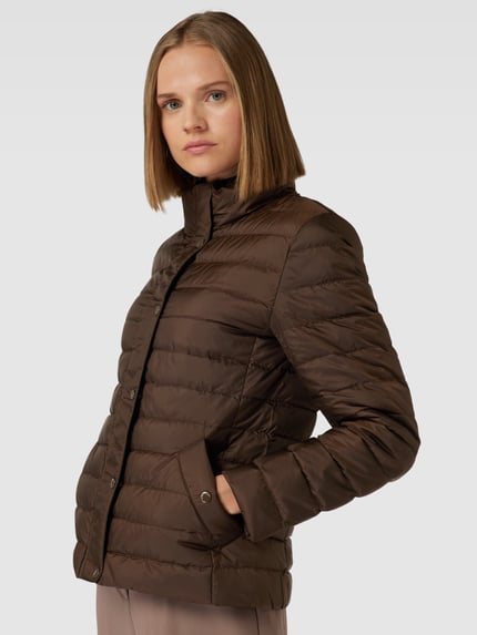 GANT Gewatteerd jack met labeldetail Middenbruin - 3