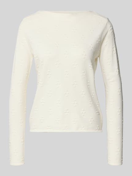 Produktfoto, Regular Fit Pullover aus viscosemix Modell 'Grace' van ZABAIONE, damespullover in tricotlook met structuurpatroon, ronde hals, ruglengte maat S 52cm, mouwlengte 60cm