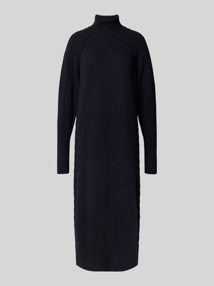 ICHI Midikleid mit gerippten Abschlüssen Modell 'DASILA' Marine 2