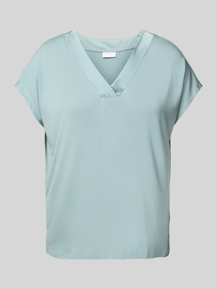 Jake*s Collection T-Shirt mit V-Ausschnitt Eisblau 2